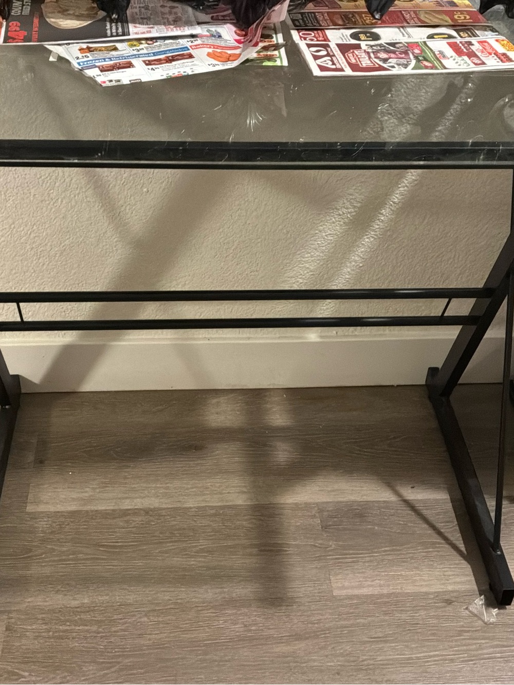 Black Glass Top Home Office Desk - Sleek Modern Design